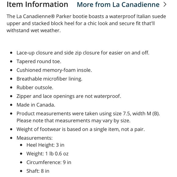 NWT La Canadienne Parker Waterproof Bootie - 9.5 - Picture 13 of 13